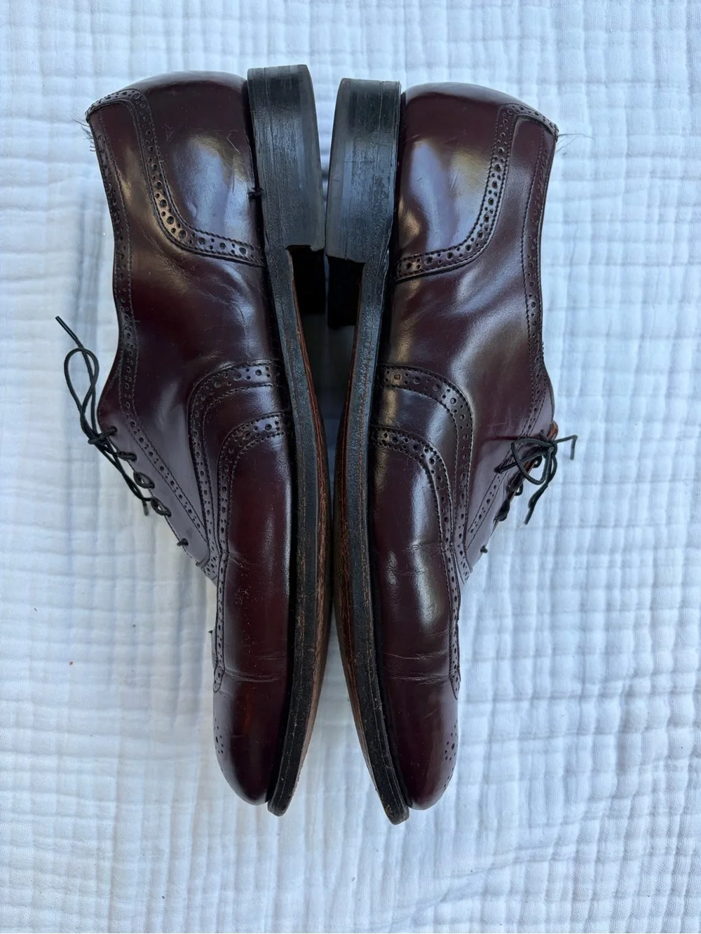 Vintage Bostonian Foot Savers Men’s 11.5 Burgundy Leather Wingtip Oxford USA